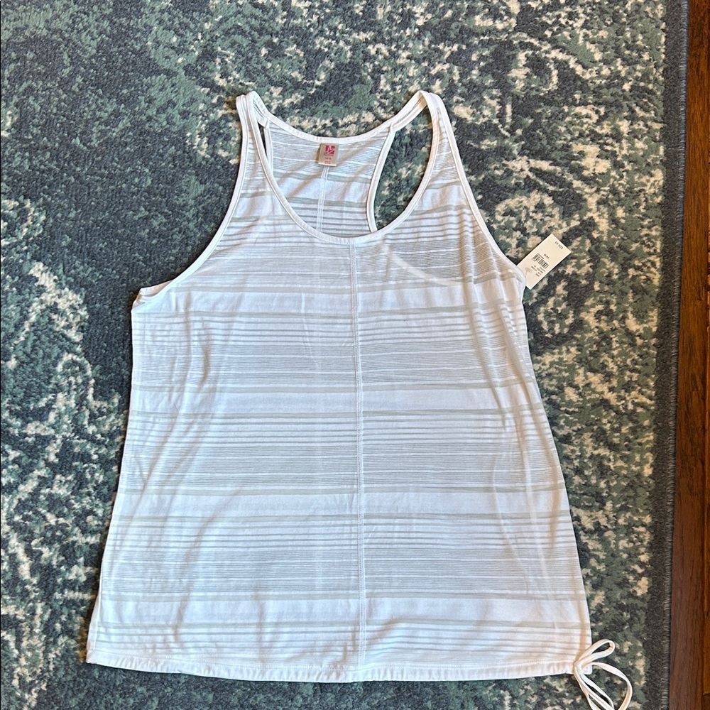 Lane Bryant Active USA White Textured Tank Top